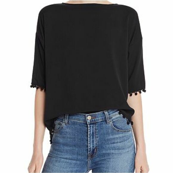 French Connection Tops - French Connection navy pom tassel top